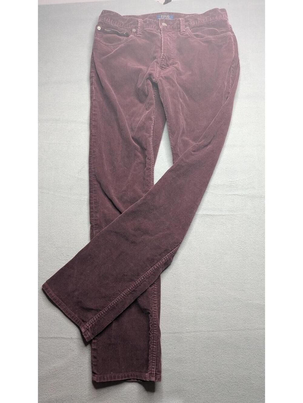 Polo Ralph Lauren Pants Mens 32x34 Red Corduroy Varick Slim Straight Casual